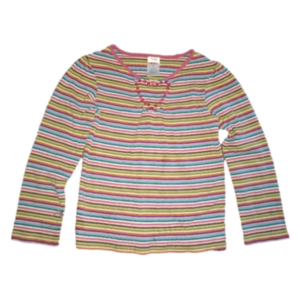 Gymboree Girls Sz. 6 Heart Detail Candy Striped Long Sleeved Blouse